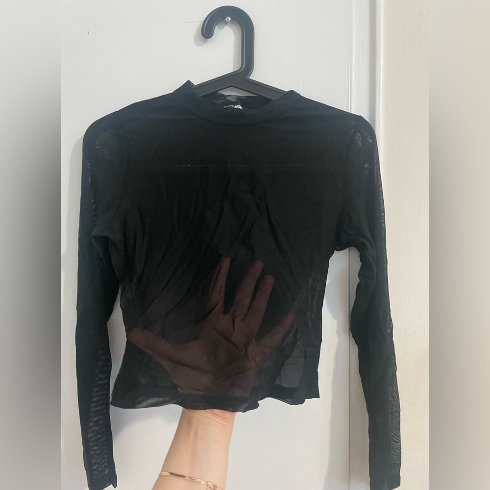 Fashion Nova see through long sleeve , worn in good condition
